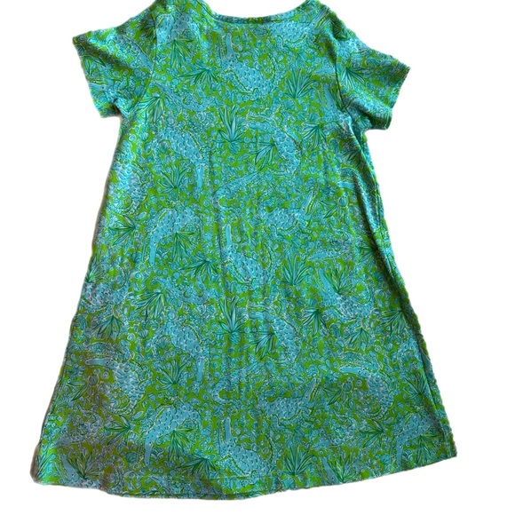 🌴 Lilly Pulitzer Girls' Dress – Size 14 – Bright Green, Turquoise & White – Fun - Picture 2 of 4